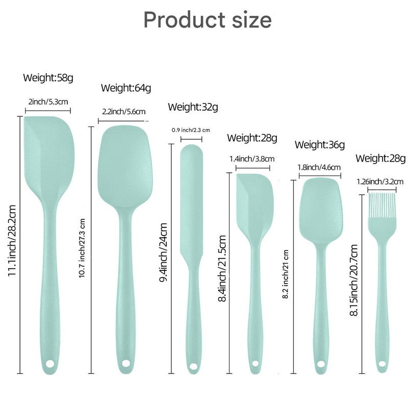 6-Piece Purple Silicone Spatula Set – Heat-Resistant, Non-Scratch Kitchen Tools with Integrated Metal Reinforcement, Dishwasher Safe, for Cooking, Mixing, and Baking