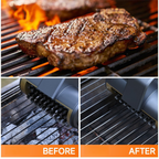 3-in-1 Black Cordless Electric Grill Cleaner Built-in LED & USB Charging - Waterproof