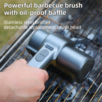 3-in-1 Sliver Cordless Electric Grill Cleaner Built-in LED & USB Charging - Waterproof
