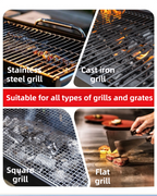 3-in-1 Sliver Cordless Electric Grill Cleaner Built-in LED & USB Charging - Waterproof