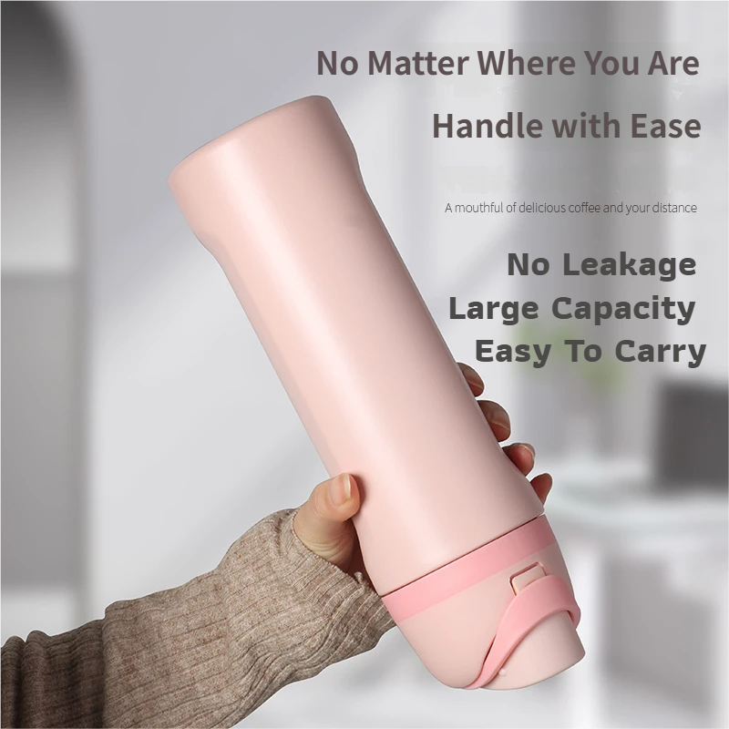 24oz Black Large Thermal Water Bottle with Dual-Sipping Lid & Built-in Straw - Leak-Proof 304 Stainless Steel Outdoor Sports Flask