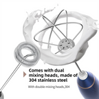 Black Wireless 3-Speed Milk Frother & Egg Whisk USB Rechargeable Foam Maker for Coffee, Cream & Baking