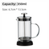 350ML Premium Dual-Layer Borosilicate Glass French Press Coffee Maker with 304 Stainless Steel Lid – High-Density - Flavour Fushion Cooking Shop
