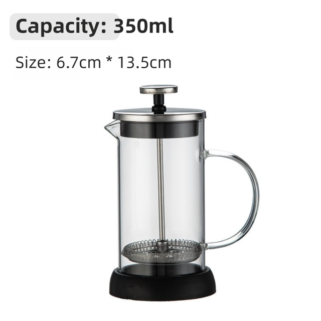 350ML Premium Dual-Layer Borosilicate Glass French Press Coffee Maker with 304 Stainless Steel Lid – High-Density - Flavour Fushion Cooking Shop