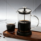 1000ML Premium Dual-Layer Borosilicate Glass French Press Coffee Maker with 304 Stainless Steel Lid – High-Density