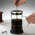 1000ML Premium Dual-Layer Borosilicate Glass French Press Coffee Maker with 304 Stainless Steel Lid – High-Density