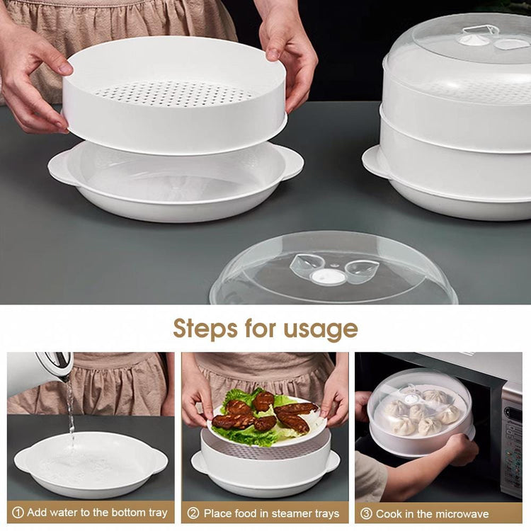 2 Tier Microwave Steamer - Flavour Fushion Cooking Shop