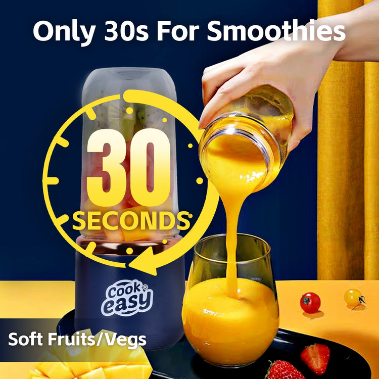 400ml USB-C Rechargeable Portable Juicer with Travel Lid – Personal Blender for Smoothies & Shakes - Flavour Fushion Cooking Shop