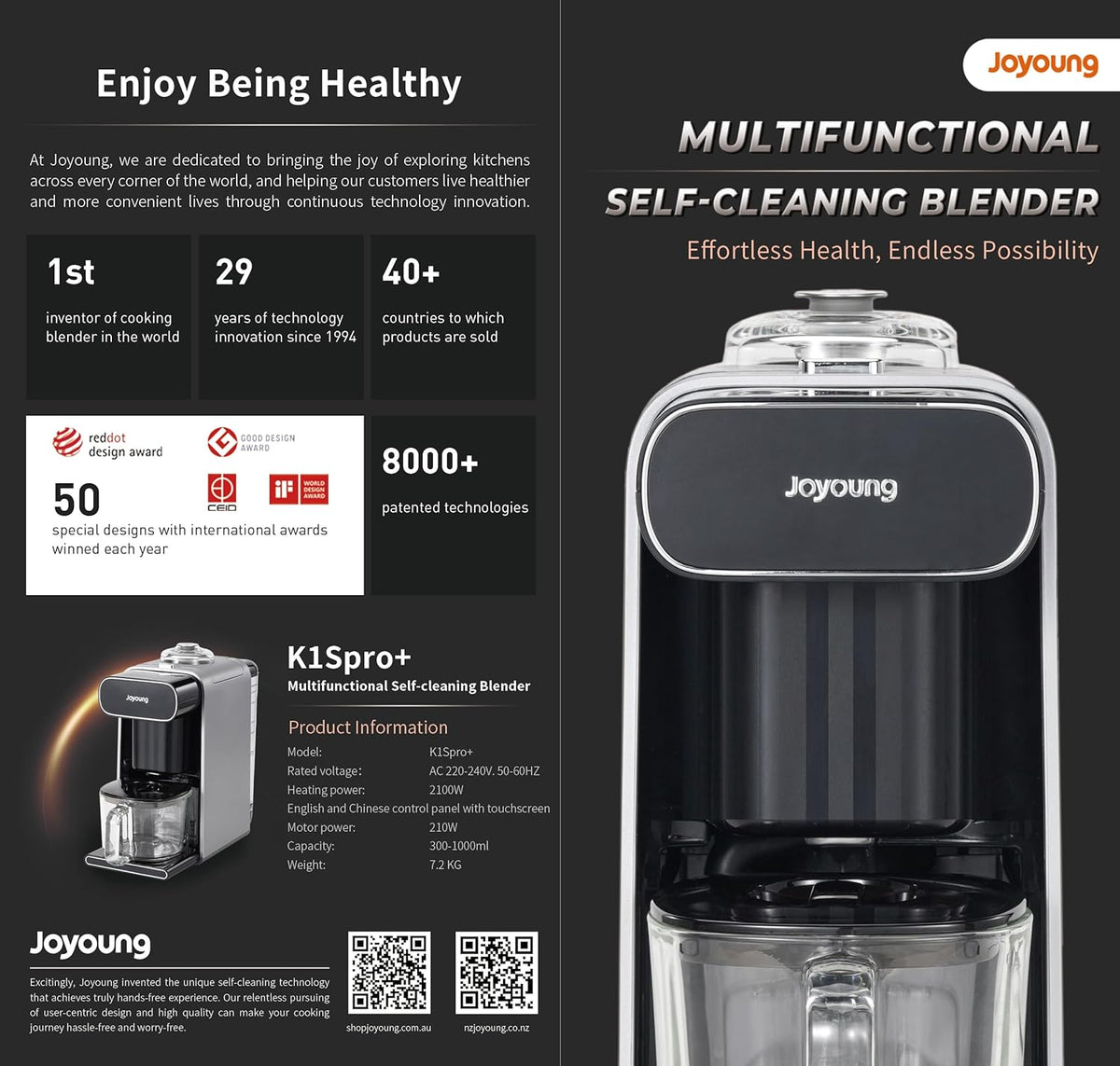 Joyoung K1S Pro Soymilk Machine Soybean Milk Coffee Maker Juicer Water Dispenser - Flavour Fushion Cooking Shop