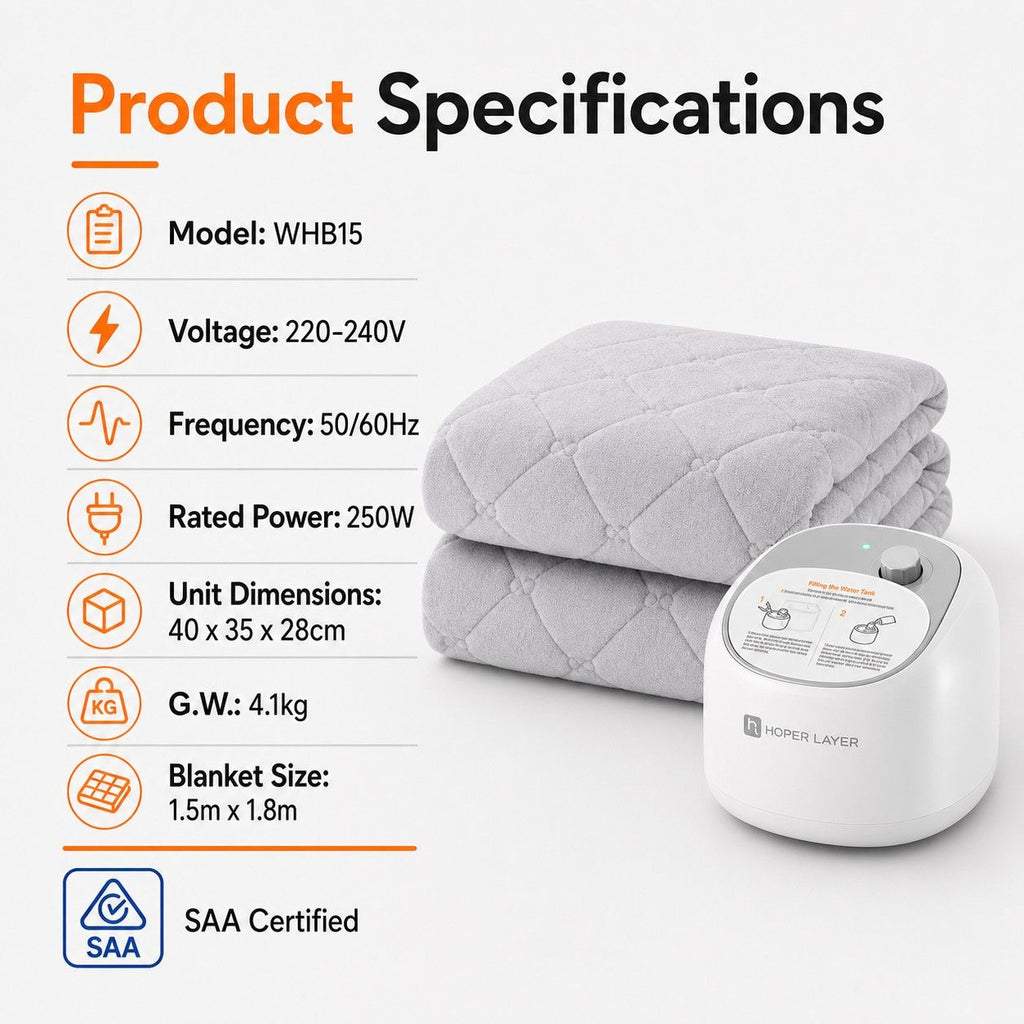 HOPER LAYER WHB15 Water Heated Blanket Water Heating Mattress Pad