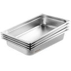 4 Pack Hotel Pans, Full Size Anti-Jam Steam Pan with Lid