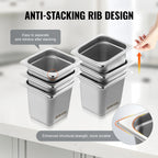 6 Pack Hotel Pans, 1/6 Size Anti-Jam Steam Pan, 0.8mm Thick Stainless