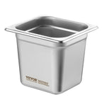 6 Pack Hotel Pans, 1/6 Size Anti-Jam Steam Pan, 0.8mm Thick Stainless
