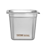 6 Pack Hotel Pans, 1/6 Size Anti-Jam Steam Pan, 0.8mm Thick Stainless