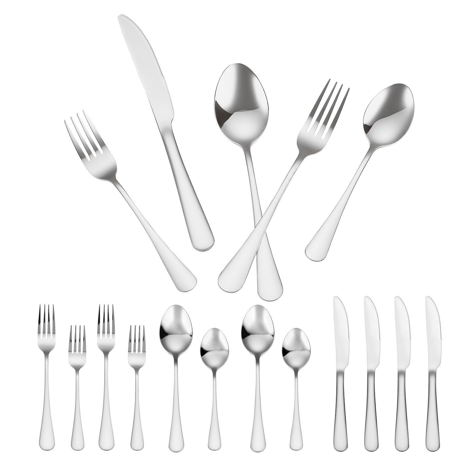 30-Piece Silverware Set, Food-Grade Stainless Steel Flatware Utensils, Mirror Finished Cutlery Set, Dishwasher Safe Eating Tableware for Kitchen Home, Service for 6, Include Knife Fork Spoon