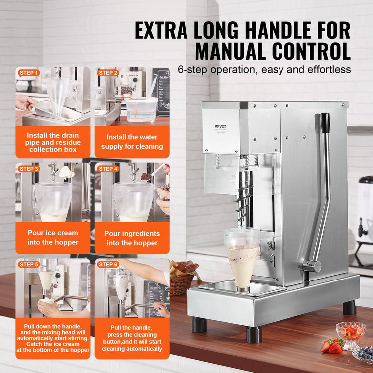 Ice Cream Blender, 750W High-Speed Ice Cream Maker Mixer Stir Machine 1740RPM - Flavour Fushion Cooking Shop