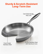 Tri-Ply Stainless Steel Frying Pan, 3 Piece (240, 280, 320 mm),