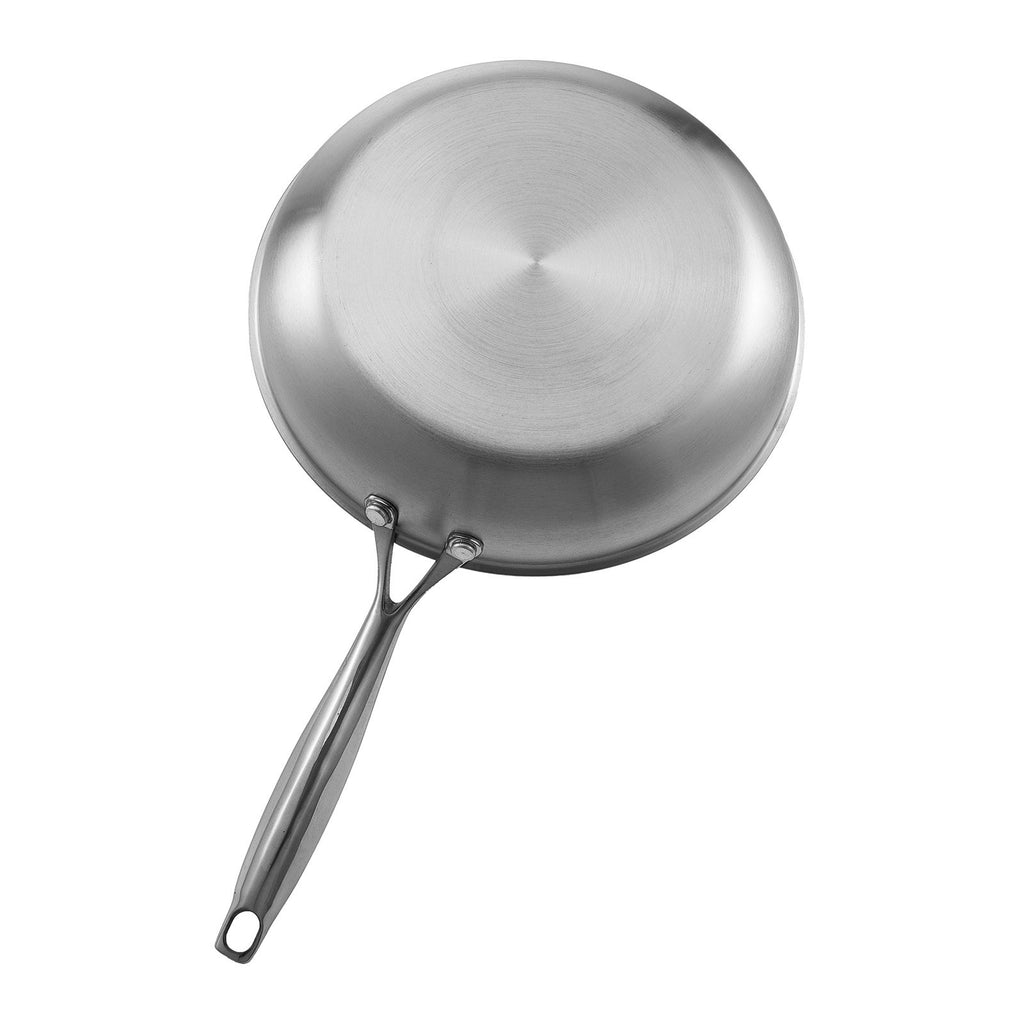 Tri-Ply Stainless Steel Frying Pan, 3 Piece (240, 280, 320 mm), Cooking Skillet with Heat-Resistant Handle, Chef's Kitchen Cookware, Oven, Gas, Electric, Induction, Dishwasher Compatible, Silver