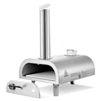 Pizza Oven Outdoor, 12" Pellet Pizza Oven, Portable Pizza-Stove  Silver