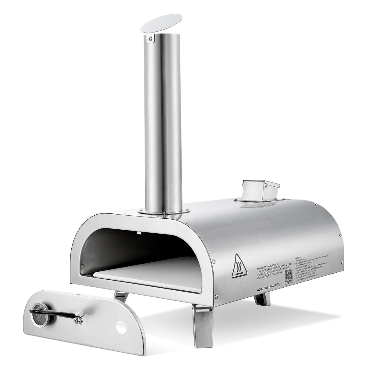 Pizza Oven Outdoor, 12" Pellet Pizza Oven, Portable Pizza-Stove  Silver - Flavour Fushion Cooking Shop