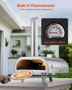 Pizza Oven Outdoor, 12" Pellet Pizza Oven, Portable Pizza-Stove  Silver