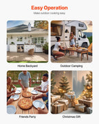 Pizza Oven Outdoor, 12" Pellet Pizza Oven, Portable Pizza-Stove  Silver