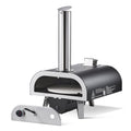 Outdoor Pizza Oven, 12 in Wood Fired Pizza Ovens, Pellet Pizza-Stove with Thermometer & Electric Rotation, Portable Pizza-Maker for Outside Backyard Patio Camping, Pizza-Stone, Carry Bag, Shovel