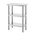 Stainless Steel Food Prep Table, 14 x 24 x 34 Inch Commercial Kitchen Worktable, with 2 Adjustable Undershelf, Heavy Duty Prep Table Metal Work Table for BBQ, Kitchen, Home, and Garage