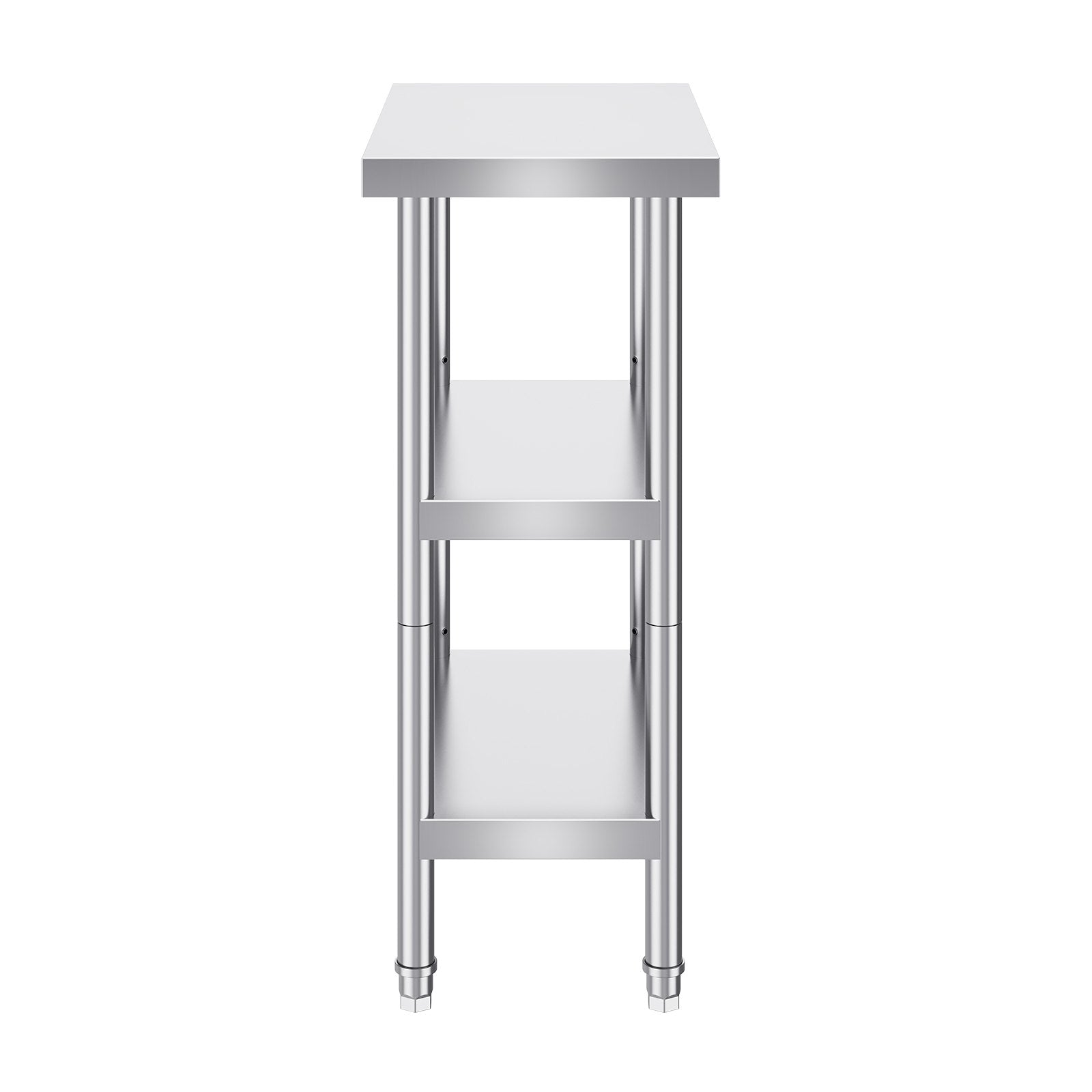 Stainless Steel Food Prep Table, 14 x 24 x 34 Inch Commercial Kitchen Worktable, with 2 Adjustable Undershelf, Heavy Duty Prep Table Metal Work Table for BBQ, Kitchen, Home, and Garage