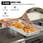 Hotel Pans Full Size 2.5 Inch Deep, Steam Table Pan 6 Pack , 22 Gauge/0.8mm Thick
