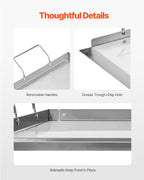 Stainless Steel Griddle, 23x16 inch Universal Flat Top Rectangular Plate