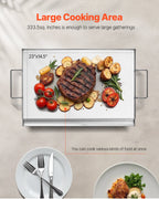 Stainless Steel Griddle, 23x16 inch Universal Flat Top Rectangular Plate