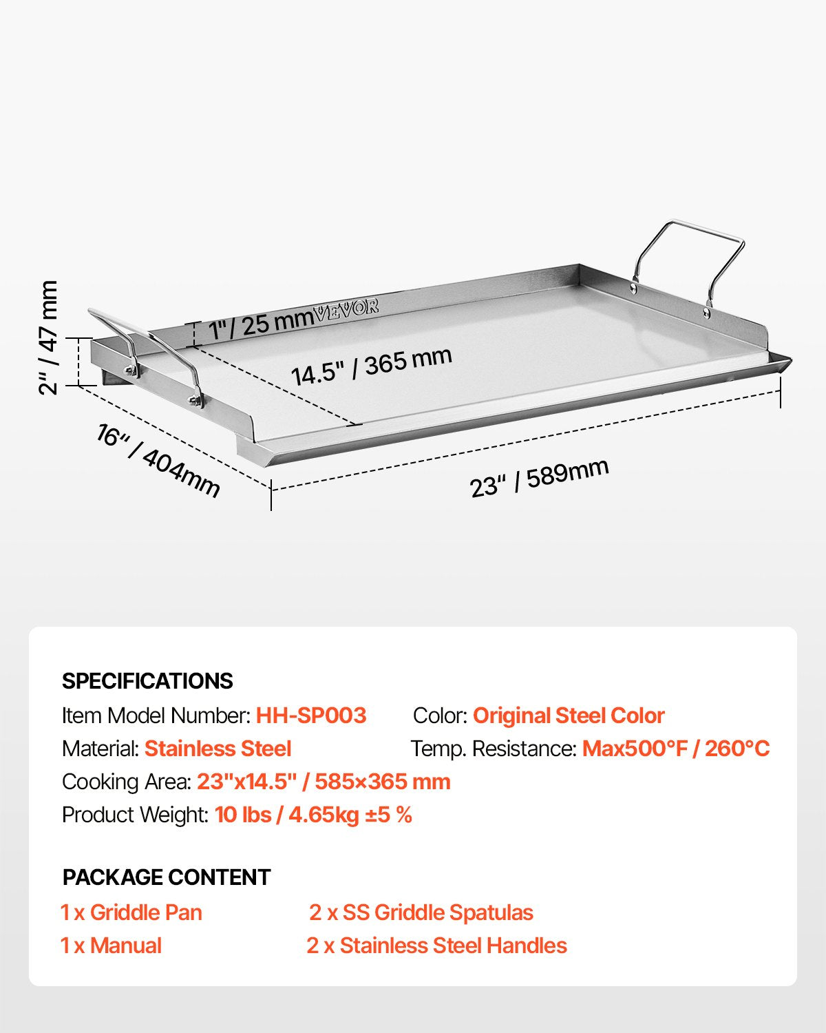 Stainless Steel Griddle, 23x16 inch Universal Flat Top Rectangular Plate - Flavour Fushion Cooking Shop