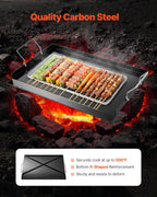 Carbon Steel Griddle, 24x16 inch Universal Flat Top Rectangular Plate, Gas Grill Griddle for BBQ Grill