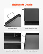 Carbon Steel Griddle, 24x16 inch Universal Flat Top Rectangular Plate, Gas Grill Griddle for BBQ Grill