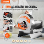 Electric Vegetable Slicer, 0-0.5"/0-12mm Thickness Adjustable Commercial Slicer Machine