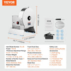 Electric Vegetable Slicer, 0-0.5"/0-12mm Thickness Adjustable Commercial Slicer Machine