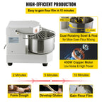 Commercial Dough Food Mixer, 8L Large Capacity Stainless Steel Mixer