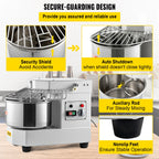 Commercial Dough Food Mixer, 8L Large Capacity Stainless Steel Mixer