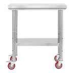 Premium Stainless Steel Adjustable Prep Table with Wheels