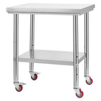 Premium Stainless Steel Adjustable Prep Table with Wheels