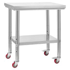 Premium Stainless Steel Adjustable Prep Table with Wheels