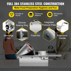 Manual Sausage Stuffer, 3 L / 7 LBS Horizontal Sausage Machine,