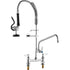 Commercial Faucet with Pre-Rinse Sprayer, 26" Height, 8" Center, 12" Swing Spout - Flavour Fushion Cooking Shop