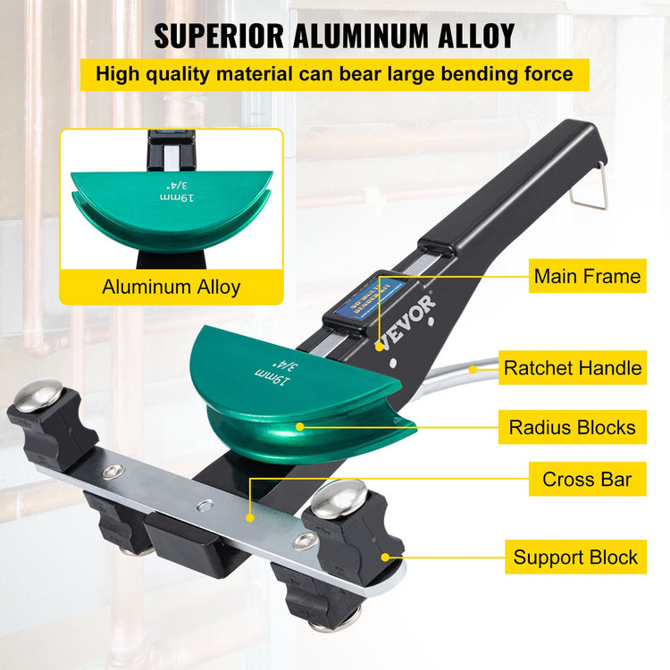 Copper Pipe Bender HVAC Refrigeration Ratcheting Tube Bender 1/4" to 7/8" - Flavour Fushion Cooking Shop