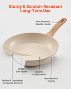 Frying Pan Skillet, Aluminum Egg Fry Pans, 3 Pcs (200, 240, 280 mm)