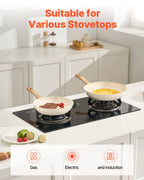 Frying Pan Skillet, Aluminum Egg Fry Pans, 3 Pcs (200, 240, 280 mm)