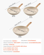 Frying Pan Skillet, Aluminum Egg Fry Pans, 3 Pcs (200, 240, 280 mm)