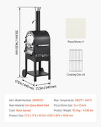Outdoor Pizza Oven, 12" Pellet Fire Ovens, 2-Layer Pizza Oven Wood Fired