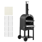 Outdoor Pizza Oven, 12" Pellet Fire Ovens, 2-Layer Pizza Oven Wood Fired